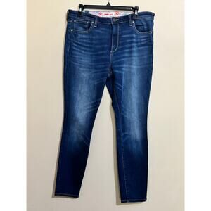 Johnny Was The Skinny Jean Women's Size 31 Mid Rise Dark Wash Stretch Blue Jeans